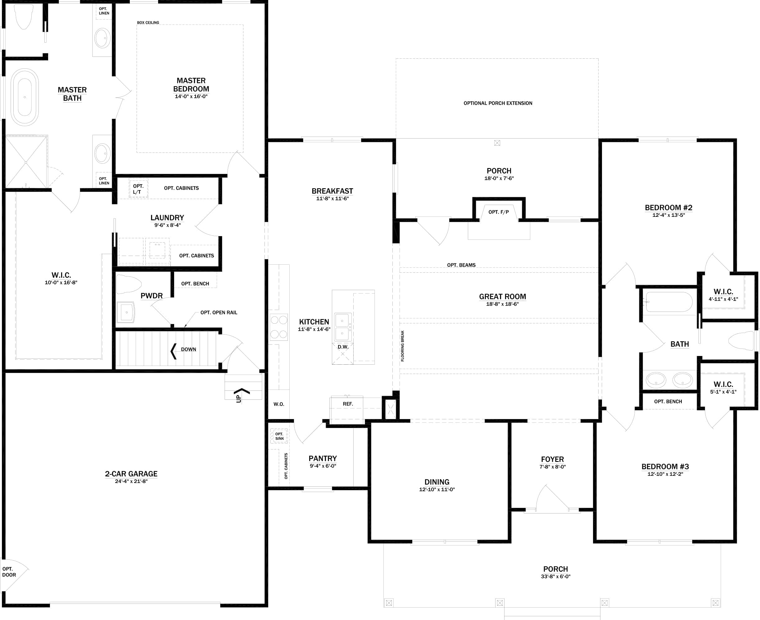 The Bedford floor plan diagram